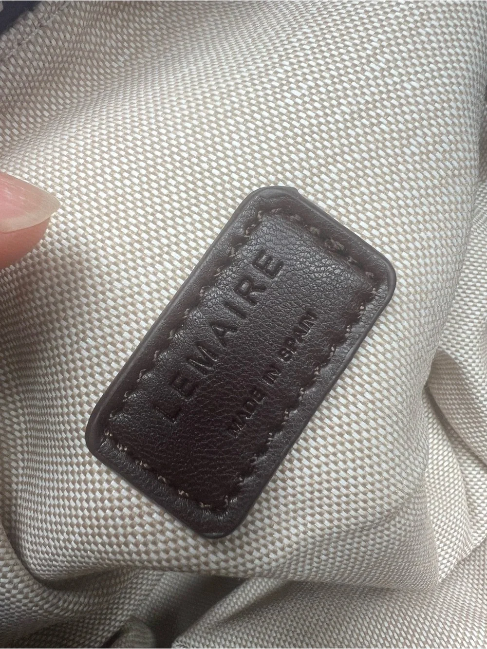 Lemaire Dark Brown Leather Logo Patch